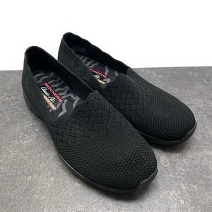 Skechers Seager Stat Black Slip On Loafer Comfort Shoes Women's US 8 Memory Foam